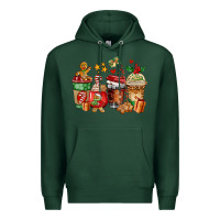 Sports Green christmas cookie coffee cups Premium Hoodie - AdoDesignShop