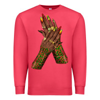 Cardinal juneteenth nail art with afro hand Premium Sweatshirt - texasbilliewilder