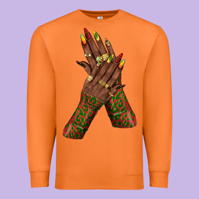 Premium Sweatshirt juneteenth nail art with afro hand