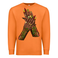 Carrot juneteenth nail art with afro hand Premium Sweatshirt - texasbilliewilder