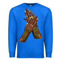 True Royal juneteenth nail art with afro hand Premium Sweatshirt - texasbilliewilder