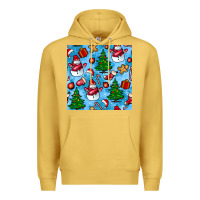 Antique Gold christmas trees and snow seamless pattern Premium Hoodie - BundleAndBundleShop