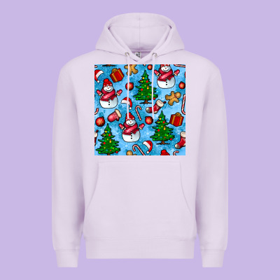 Christmas Trees And Snow Seamless Pattern Premium Hoodie Designed By Bundleandbundleshop