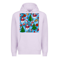 Lilac christmas trees and snow seamless pattern Premium Hoodie - BundleAndBundleShop