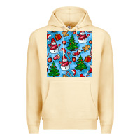 Pina Colada christmas trees and snow seamless pattern Premium Hoodie - BundleAndBundleShop