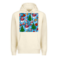 Sandshell christmas trees and snow seamless pattern Premium Hoodie - BundleAndBundleShop