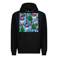 Black christmas trees and snow seamless pattern Premium Hoodie - BundleAndBundleShop