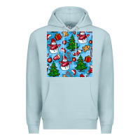 Blue Mist christmas trees and snow seamless pattern Premium Hoodie - BundleAndBundleShop