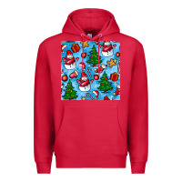 Cardinal christmas trees and snow seamless pattern Premium Hoodie - BundleAndBundleShop