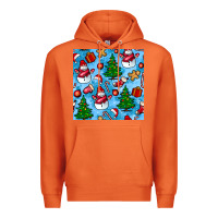 Carrot christmas trees and snow seamless pattern Premium Hoodie - BundleAndBundleShop