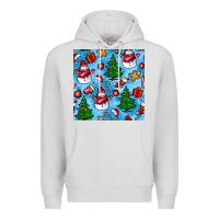 Dove Grey christmas trees and snow seamless pattern Premium Hoodie - BundleAndBundleShop