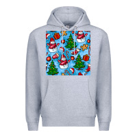 Heather Grey christmas trees and snow seamless pattern Premium Hoodie - BundleAndBundleShop