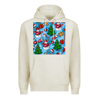 Christmas Trees And Snow Seamless Pattern Premium Hoodie | Teevron