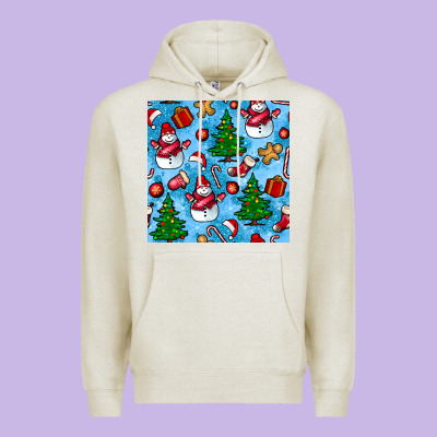 Christmas Trees And Snow Seamless Pattern Premium Hoodie Designed By Bundleandbundleshop