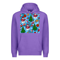 Purple christmas trees and snow seamless pattern Premium Hoodie - BundleAndBundleShop