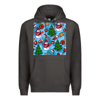 Smoke christmas trees and snow seamless pattern Premium Hoodie - BundleAndBundleShop