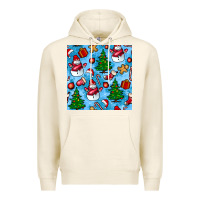 Tofu christmas trees and snow seamless pattern Premium Hoodie - BundleAndBundleShop