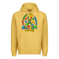 Antique Gold love support accept understand autism awareness Premium Hoodie - Artiststas