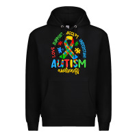 Black love support accept understand autism awareness Premium Hoodie - Artiststas
