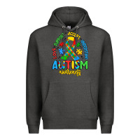 Charcoal Heather love support accept understand autism awareness Premium Hoodie - Artiststas