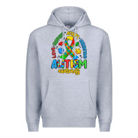 Heather Grey love support accept understand autism awareness Premium Hoodie - Artiststas