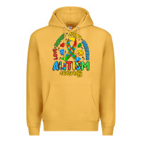Mustard love support accept understand autism awareness Premium Hoodie - Artiststas