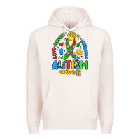 Pale Pink love support accept understand autism awareness Premium Hoodie - Artiststas