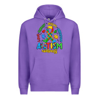 Purple love support accept understand autism awareness Premium Hoodie - Artiststas