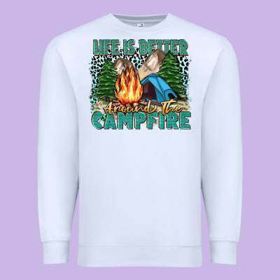 Life Is Better Around The Campfire Premium Sweatshirt Designed By Zillion Design Studio