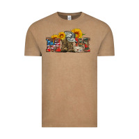 Vintage Coffee mom boots hat and sunflower Vintage Tee - Artiststas