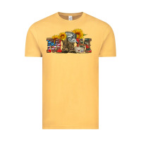 Vintage Mustard mom boots hat and sunflower Vintage Tee - Artiststas