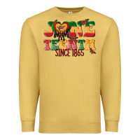 Antique Gold juneteenth since 1865 with heart Premium Sweatshirt - texasbilliewilder