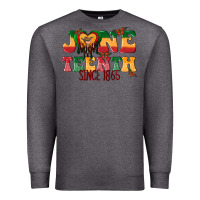 Charcoal Heather juneteenth since 1865 with heart Premium Sweatshirt - texasbilliewilder