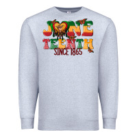 Heather Grey juneteenth since 1865 with heart Premium Sweatshirt - texasbilliewilder