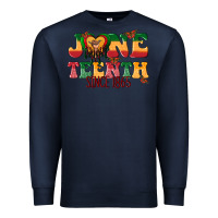 Navy juneteenth since 1865 with heart Premium Sweatshirt - texasbilliewilder