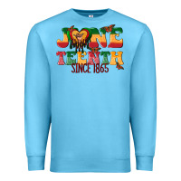 Ocean Blue juneteenth since 1865 with heart Premium Sweatshirt - texasbilliewilder