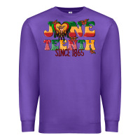Purple juneteenth since 1865 with heart Premium Sweatshirt - texasbilliewilder