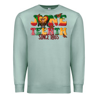 Seafoam juneteenth since 1865 with heart Premium Sweatshirt - texasbilliewilder