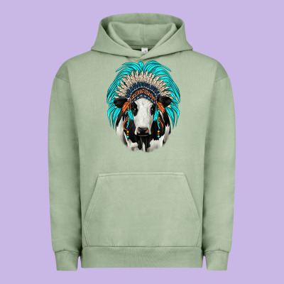 Holstein Indian Headdress Urban Hoodie Designed By Jahusdesignshop