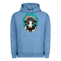 Pigment Pebble Blue holstein indian headdress Urban Hoodie - JahusDesignShop