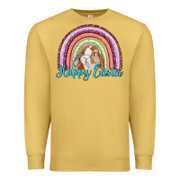 Antique Gold happy easter rainbow bunny Premium Sweatshirt - RanaPortraitStore