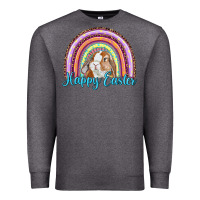 Charcoal Heather happy easter rainbow bunny Premium Sweatshirt - RanaPortraitStore