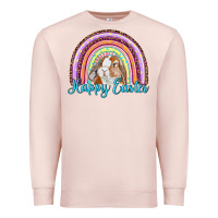 Pale Pink happy easter rainbow bunny Premium Sweatshirt - RanaPortraitStore