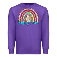Purple happy easter rainbow bunny Premium Sweatshirt - RanaPortraitStore