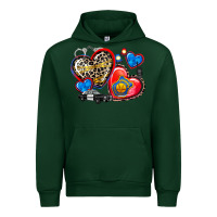 Forest Green western leopard  police hearts Urban Hoodie - AdoDesignShop