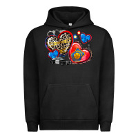 Pigment Black western leopard  police hearts Urban Hoodie - AdoDesignShop