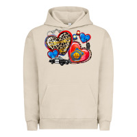 Pigment French Oak western leopard  police hearts Urban Hoodie - AdoDesignShop