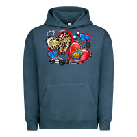 Pigment Midnight Navy western leopard  police hearts Urban Hoodie - AdoDesignShop