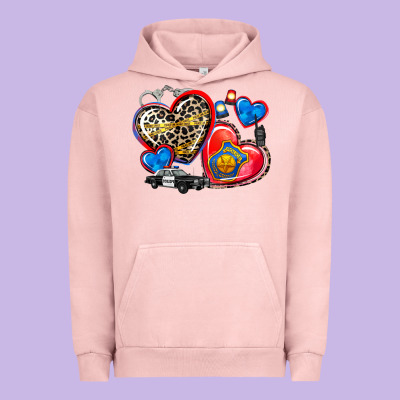 Western Leopard  Police Hearts Urban Hoodie Designed By Adodesignshop