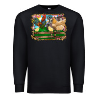 Black Happy easter rooster chicken and chick Premium Sweatshirt - RanaPortraitStore